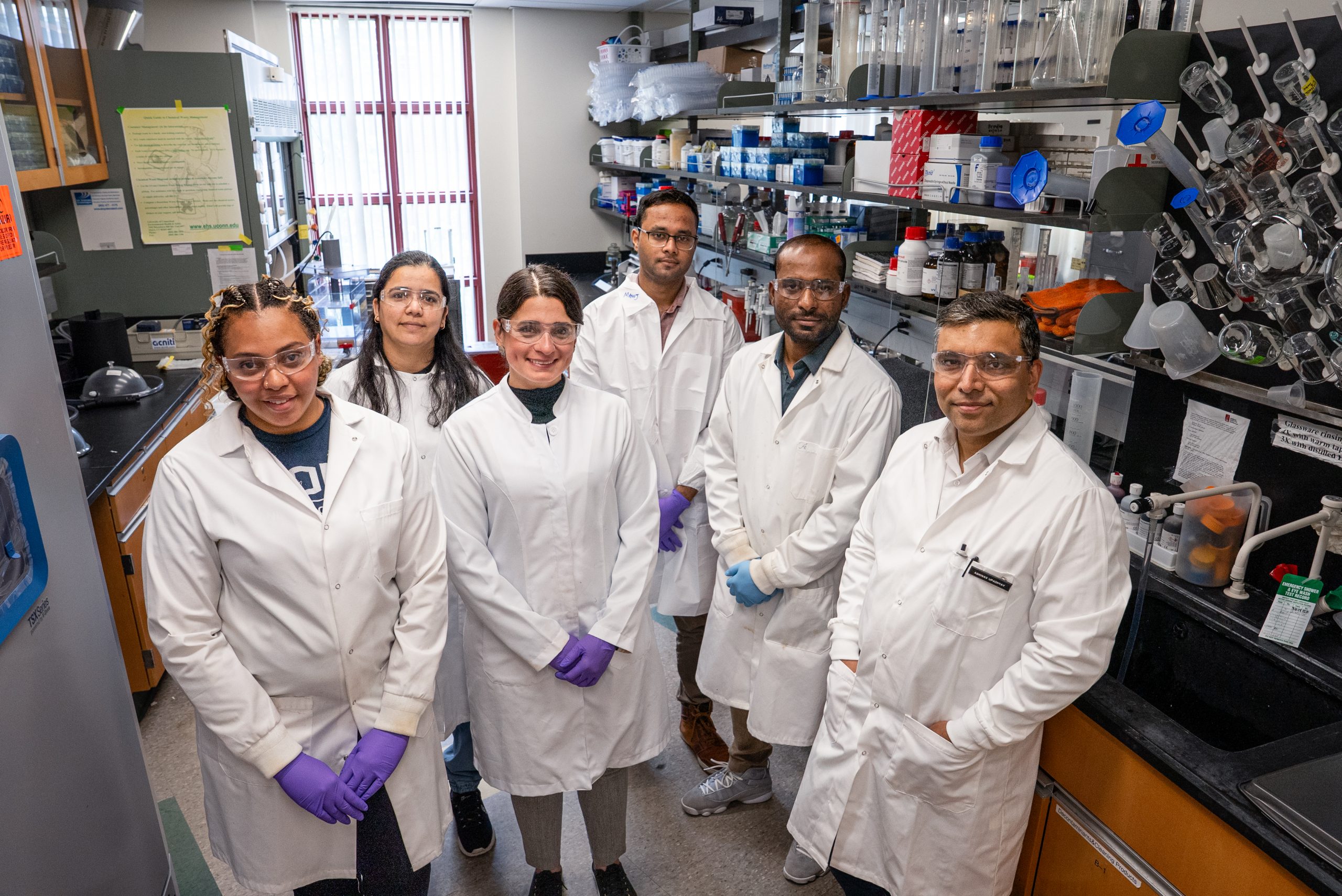 Group of reserachers lounging in a lab together